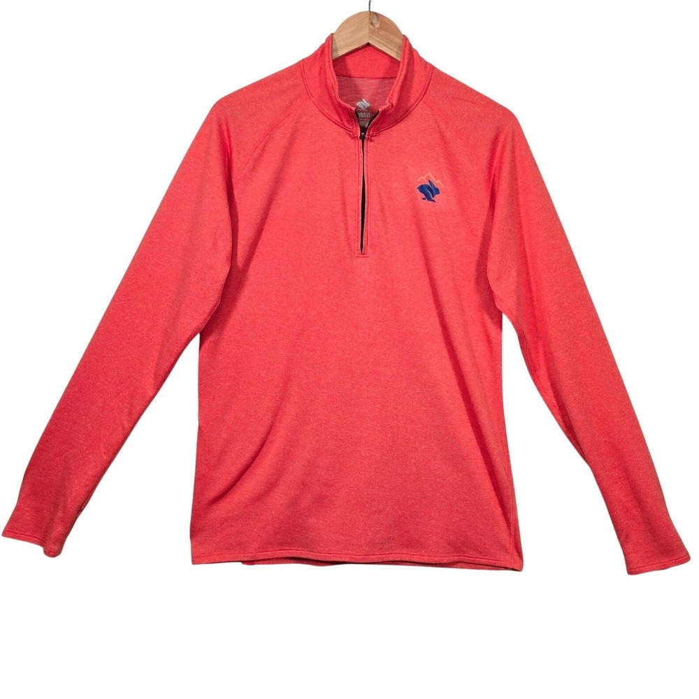 Rabbit EZ Zip Quarter Zip Pullover Mens M Orange Red Running Custom Logo